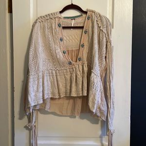 FREE PEOPLE/ crochet blouse